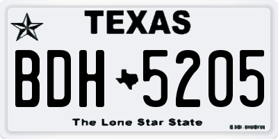 TX license plate BDH5205