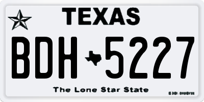 TX license plate BDH5227