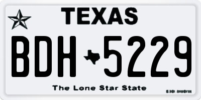 TX license plate BDH5229