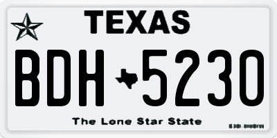 TX license plate BDH5230