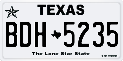 TX license plate BDH5235