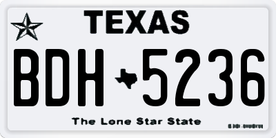 TX license plate BDH5236