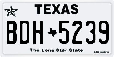 TX license plate BDH5239