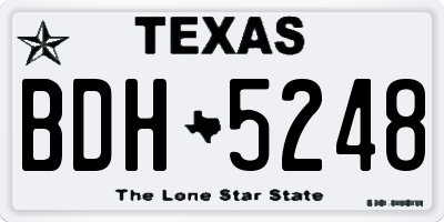 TX license plate BDH5248
