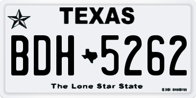 TX license plate BDH5262