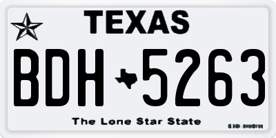 TX license plate BDH5263