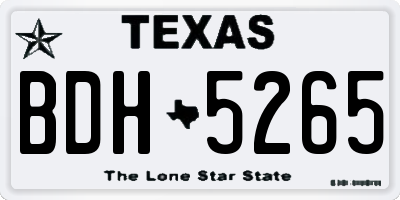 TX license plate BDH5265