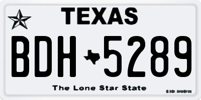 TX license plate BDH5289