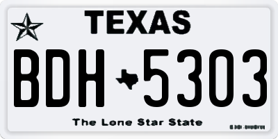 TX license plate BDH5303