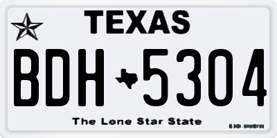 TX license plate BDH5304