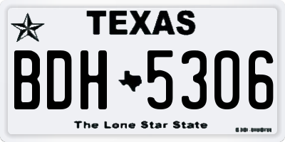 TX license plate BDH5306