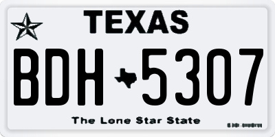 TX license plate BDH5307