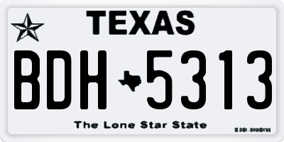 TX license plate BDH5313