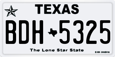 TX license plate BDH5325