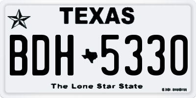 TX license plate BDH5330