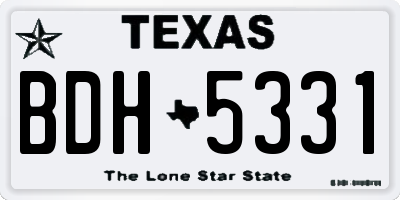 TX license plate BDH5331