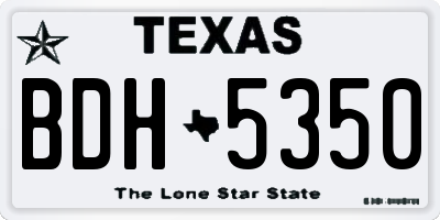 TX license plate BDH5350