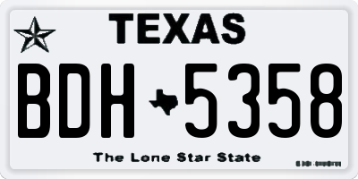 TX license plate BDH5358