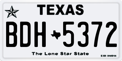 TX license plate BDH5372
