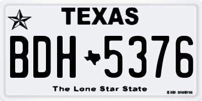 TX license plate BDH5376