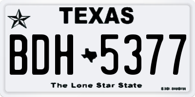 TX license plate BDH5377