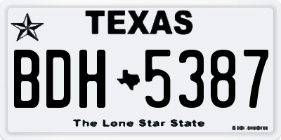 TX license plate BDH5387