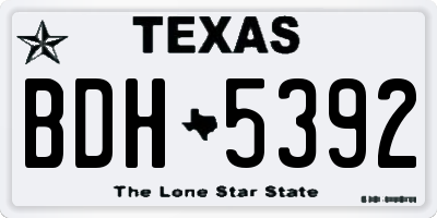 TX license plate BDH5392