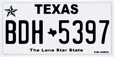 TX license plate BDH5397