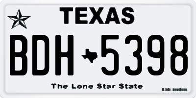 TX license plate BDH5398