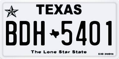 TX license plate BDH5401