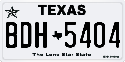 TX license plate BDH5404