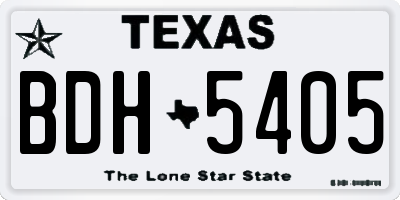 TX license plate BDH5405