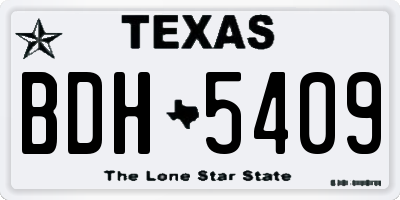 TX license plate BDH5409