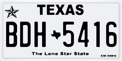 TX license plate BDH5416
