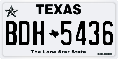 TX license plate BDH5436