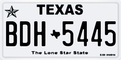 TX license plate BDH5445