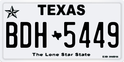 TX license plate BDH5449