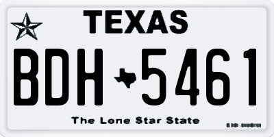 TX license plate BDH5461