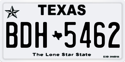 TX license plate BDH5462