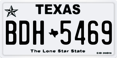 TX license plate BDH5469
