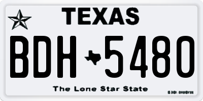 TX license plate BDH5480