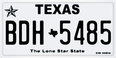 TX license plate BDH5485