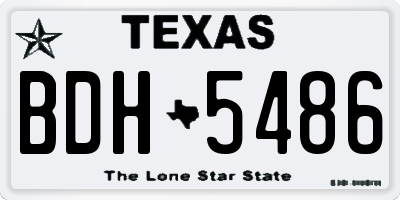 TX license plate BDH5486