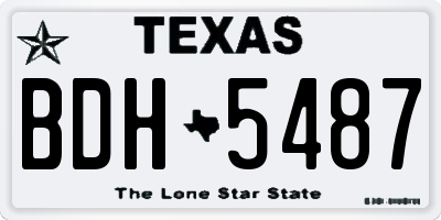 TX license plate BDH5487