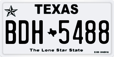 TX license plate BDH5488