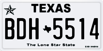 TX license plate BDH5514