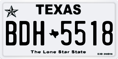 TX license plate BDH5518