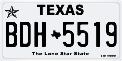 TX license plate BDH5519