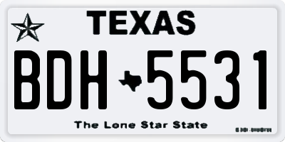 TX license plate BDH5531