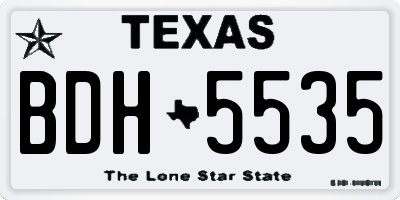 TX license plate BDH5535